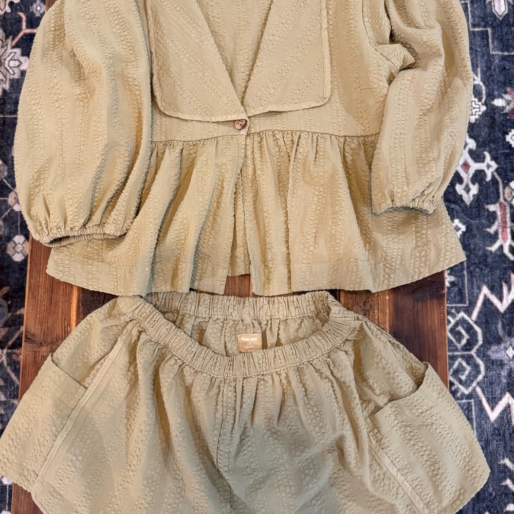 Free People Olive Jumpsuit Set